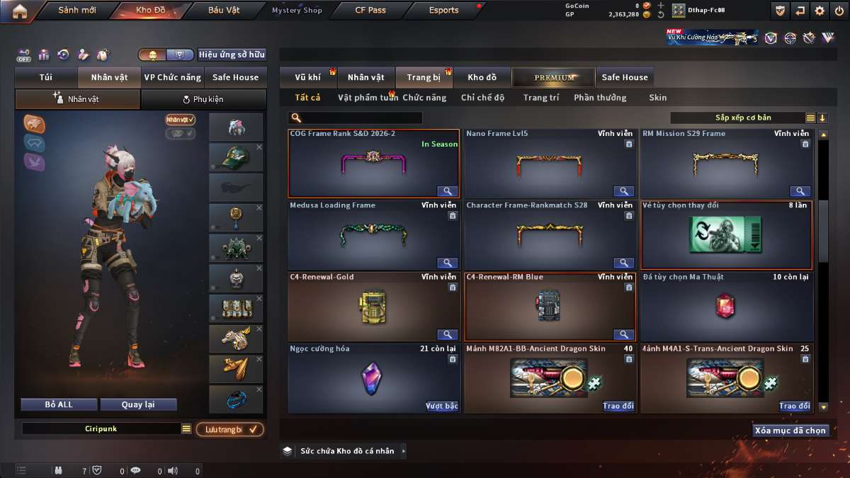 shop acc cf uy tin gia re